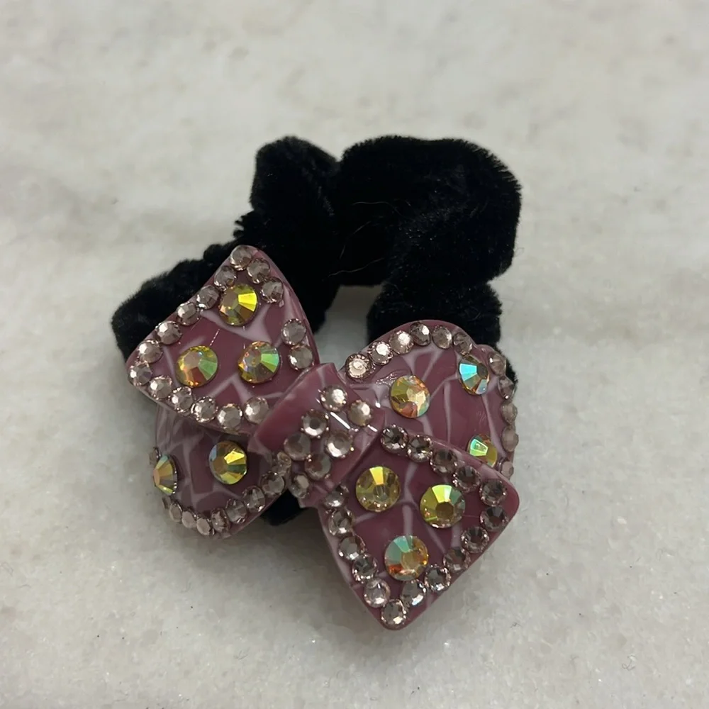 Purple Bow Tie Black Hair Tie